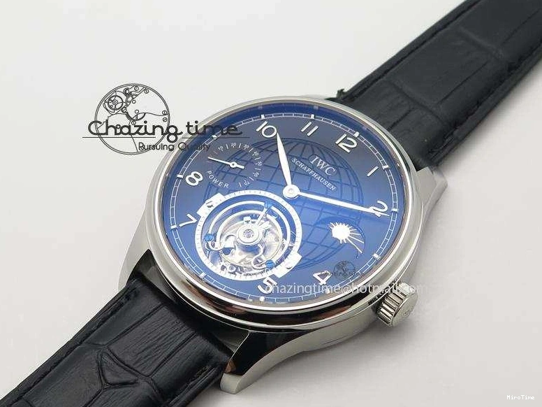 MIROTIME 0419 Portuguese Tourbillon Power Reserve Moonphase SS Black Dial On Black Leather Strap TechFriendly 7321